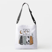 4匹の猫が満月を眺める クロスボディバッグ (裏面)