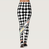 4匹の競争日のクラシックな競争の点検の白黒を用意して下さい レギンス (裏面)