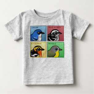 4匹の色のアメリカムシクイ ベビーTシャツ