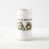 4匹の賢い猿のユーモア ビールジョッキ (中央)