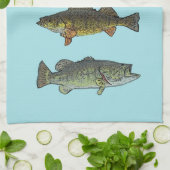 4匹の魚の台所タオル キッチンタオル (折り畳み)