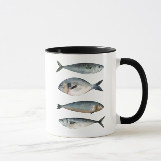 4匹の魚の群れ マグカップ (右)