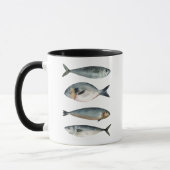 4匹の魚の群れ マグカップ (左)