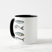 4匹の魚の群れ マグカップ (正面左)