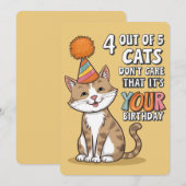 4匹中5匹の猫はあなたの誕生日なんか気にしない 招待状 (正面/裏面)