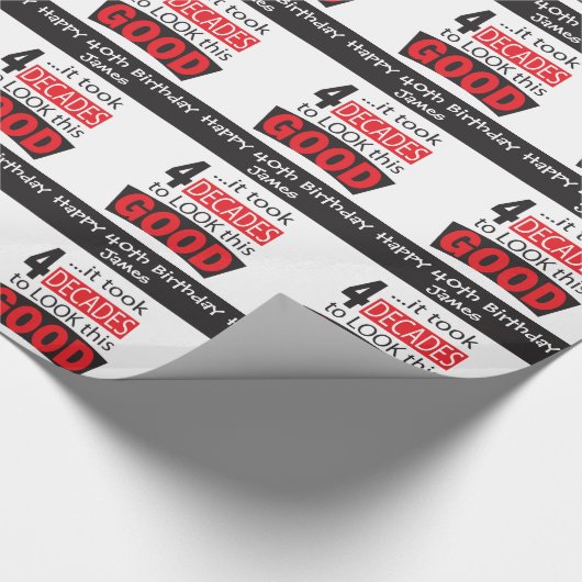 4十年が-第40このよい見るためにかかりました ラッピングペーパー (角)