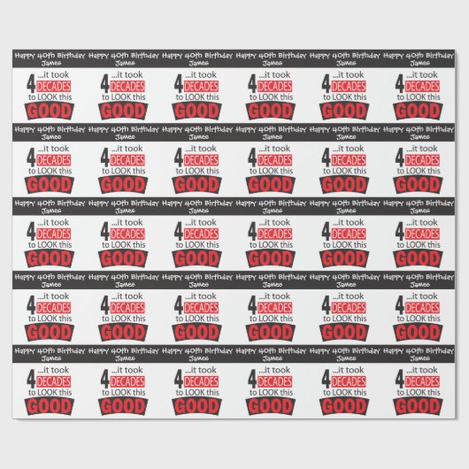 4十年が-第40このよい見るためにかかりました ラッピングペーパー (フラット)