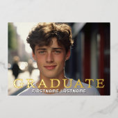 4卒業写真とグラードパーティー 箔招待状 (正面)