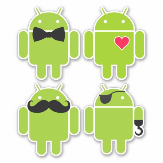 4台のアンドロイド シール (正面)
