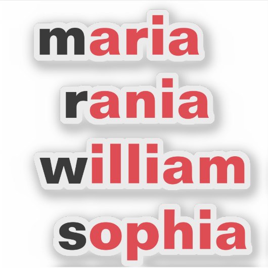 4名パーソナライズされた、ノベルティおもしろいギフトシール シール (正面)