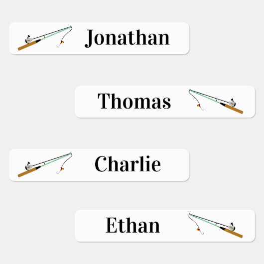 4名違う名魚釣り棒棒鉄付きラベル ラベル (グループ)