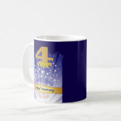 4周年カスタムリカバリー記念日ボールド数字 コーヒーマグカップ (正面左)