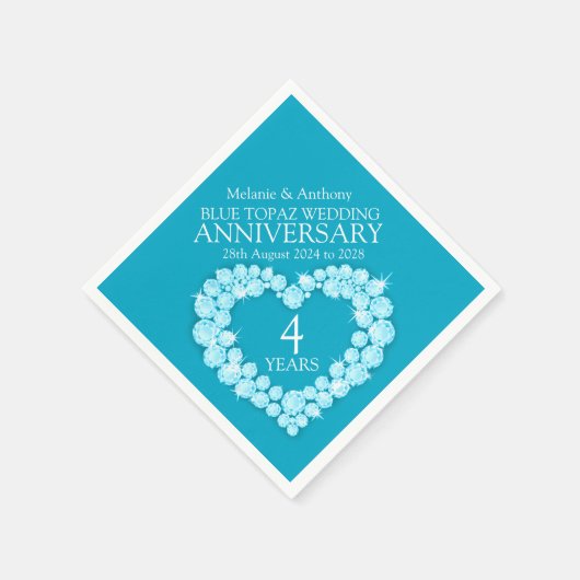 4周年トパーズハートカスタムナプキン スタンダードカクテルナプキン (角)