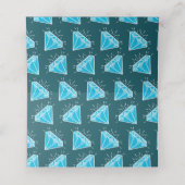 4周年ブルー結婚トパーズ・ジェムズグラフィック プレイスカード (内部開封)