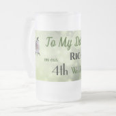 4周年夫結婚曇りガラス フロストグラスビールジョッキ (正面左)