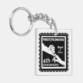 4周年結婚はロマンチックな手を持つ キーホルダー (正面左)