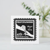 4周年結婚はロマンチックな手を持つ 招待状 (スタンド正面)