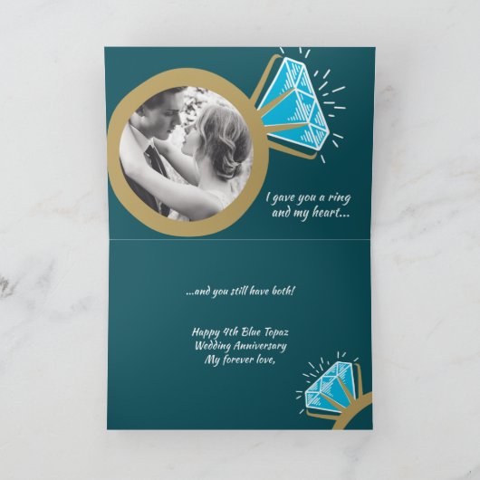 4周年結婚を迎えて今は写真カード カード (内部)