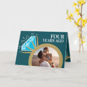 4周年結婚を迎えて今は写真カード カード (黄色い花)
