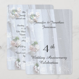 4周年結婚記念パーティー 招待状 ヴィンテージ ラ lace
