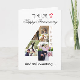 4周年結婚記念写真カード カード