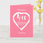 4周年結婚記念日のリネンとシルク カード (黄色い花)