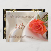 4周年結婚記念日パーティーの招待状 招待状 (正面/裏面)