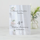 4周年結婚記念日パーティー ヴィンテージ ラ lace 招待状 (スタンド正面)