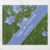 4周年結婚記念日 編集可能 スパークリングワインラベル (シングルラベル)