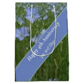 4周年結婚記念日 編集可能 ミディアムペーパーバッグ (裏面)