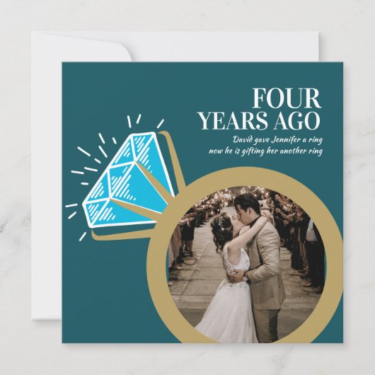 4周年記念のブルートパーズリングの写真 招待状 (正面)