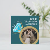 4周年記念の青いトパーズのリングの写真 招待状 (スタンド正面)