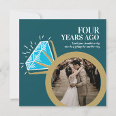 4周年記念の青いトパーズのリングの写真 招待状 (正面)