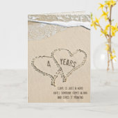 4周年記念ビーチハートカード カード (黄色い花)