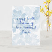 4周年記念ブルーフラワーカード カード (黄色い花)