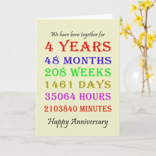 4周年記念マイルストーンカード カード (黄色い花)