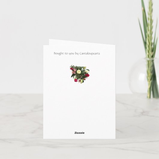 4周年記念結婚の果物と花 カード (裏面)