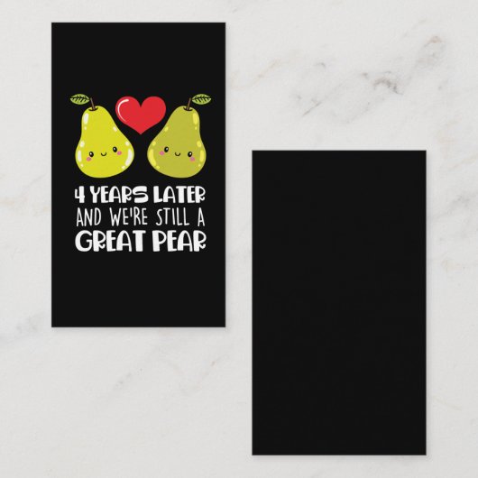 4周年記念結婚ギフトカップル結婚した梨 名刺 (正面/裏面)