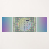 4周年記念結婚グリーン&ブルーフラワー ヨガマット (正面(横))