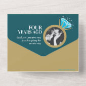 4周年記念結婚ディナーブルートパズがすべてを呼び出す オールインワン招待状 (裏面)