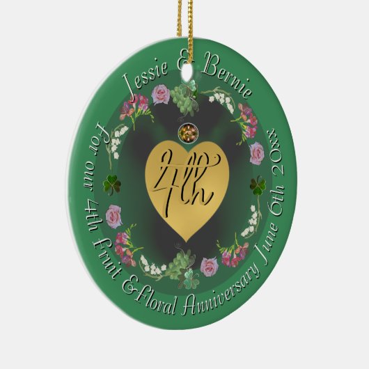 4周年記念結婚フルーツフローラ写真 セラミックオーナメント (右)