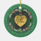 4周年記念結婚フルーツフローラ写真 セラミックオーナメント (正面)