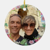 4周年記念結婚フルーツフローラ写真 セラミックオーナメント (裏面)