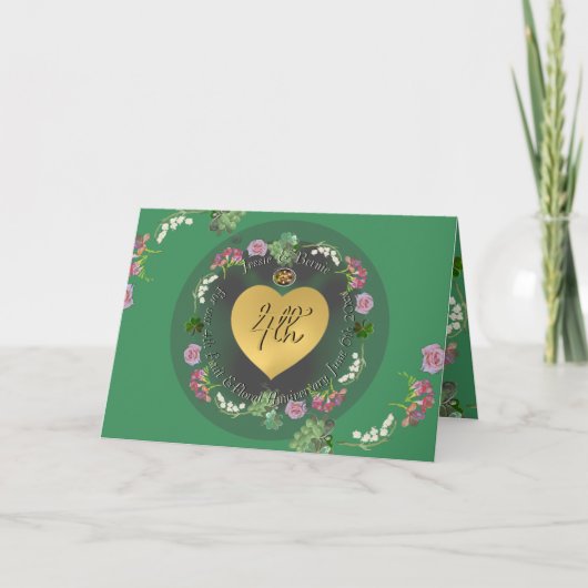 4周年記念結婚フルーツフローラ挨拶 サンキューカード (正面)