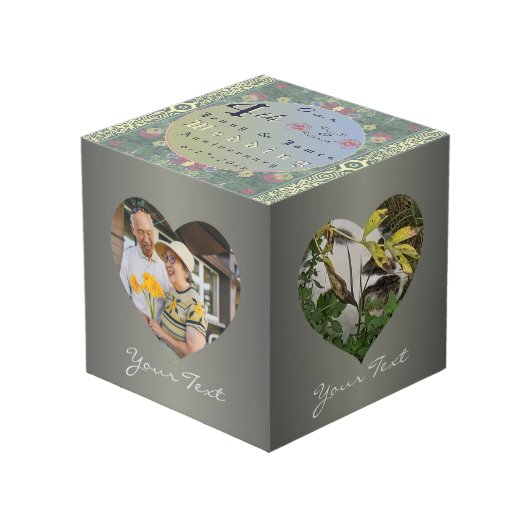 4周年記念結婚フローラ枠4枚の写真 フォトキューブ (正面アングル)