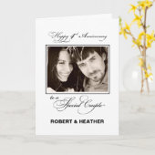 4周年記念結婚名前をカスタムする/写真 カード (黄色い花)