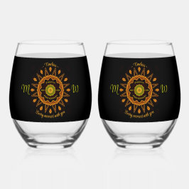 4周年記念飲み物用品セット ステムなしワイングラス