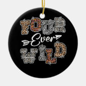 4回のワイルド4歳の誕生日4歳のサファリループ セラミックオーナメント (正面)