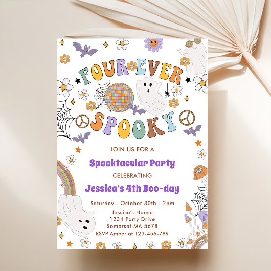 4回の不気味Groovyハロウィーン4回目の誕生日 招待状