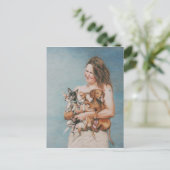 4回の救助犬の絵はがき ポストカード (スタンド正面)